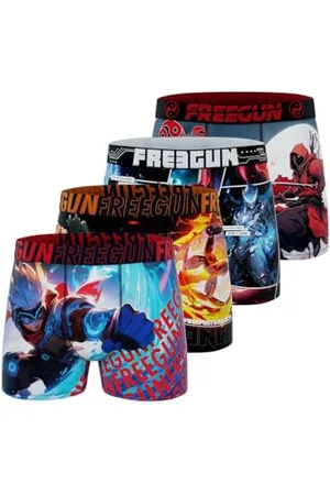 Freegun Boxer Enfant Heroes, Caleçon Garçon Respirant, Stretch et Doux (Lot de 3), Taille 12/14 Ans