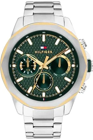 Tommy Hilfiger Montre Analogique Multifunction à Quartz pour Homme Collection avec Bracelet en Acier Inoxydable Argenté - 1710651