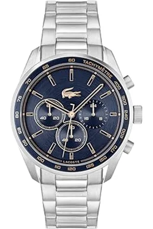 Lacoste Montre Chronographe à Quartz pour Homme Collection Boston avec Bracelet en Acier Inoxydable Argenté - 2011380