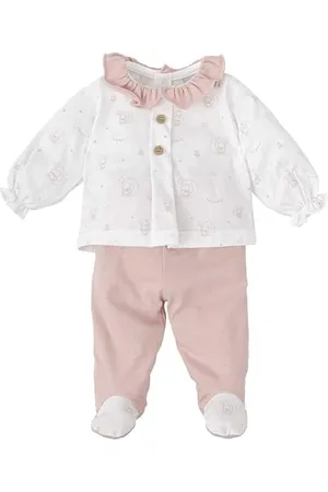 BABIDU Conjunto Para Bebé Niña Con Camiseta Sin Mangas Estampada Y Volante Ensemble, , 24 Mois Mixte bébé