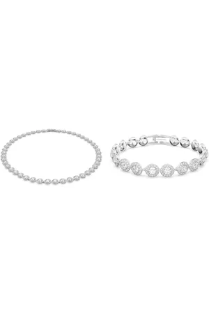 Swarovski Una Angelic Collier & Bracelet, Taille ronde, Plaqué or rose