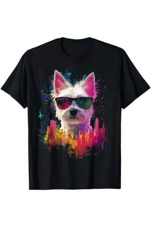 DogtastiQ Lunettes de soleil West Highland White Terrier T-Shirt