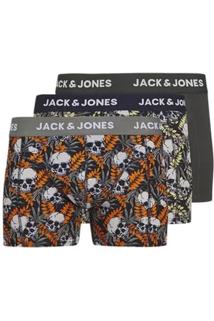 JACK & JONES JACK&JONES JUNIOR JACHUGO Skulls Trunks 3 Pack SN JNR Caleçon Boxeur, Night Sky/Pack:Castor Gray-Black Oyster, 176 Garçon