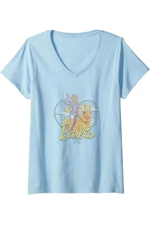 Barbie Femme - Coeur de occidental T-Shirt avec Col en V
