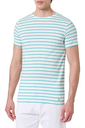Armor.lux Marinière Manches Courtes col Rond en Coton léger Héritage Homme T-Shirt