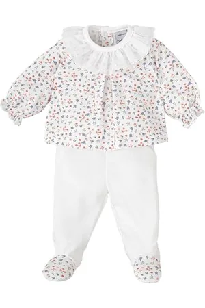 BABIDU Conjunto Para Bebé Niña de Primavera-Verano Con Camiseta de Manga Larga Y Cuello Volante Ensemble, , 0 Mois Mixte bébé