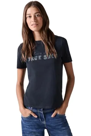 CECIL B322095 T-Shirt avec Inscription, Bleu pétrole, XXL Femmes