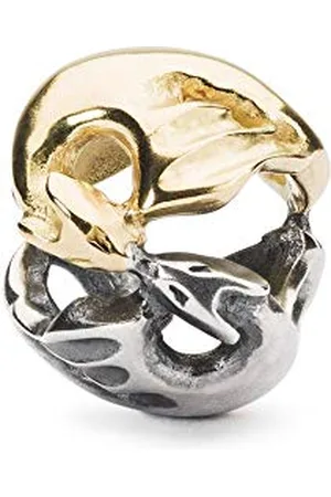 Trollbeads Argent/doré - Dragon dansant, taille unique, Argenté/doré, Pas de gemme