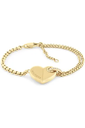 Tommy Hilfiger Jewelry Bracelet en Chaîne pour Femme en Or Jaune avec une Charm Cœur - 2780929