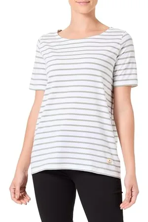 Armor.lux Marinière Manches Courtes et col Bateau en Coton léger Femme T-Shirt