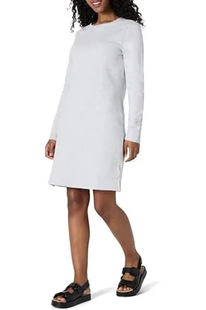 Amazon Robe en Polaire Longueur au-Dessus du Genou avec Manches Longues et col Rond Femme, , XL