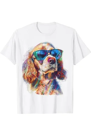 DogtastiQ Cocker Spaniel Lunettes de soleil pour animal de compagnie T-Shirt