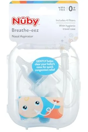NÛBY Breathe-eez Aspirateur Nasal pour Bébé - Mouche Bébé - Aspire le Mucus - Dès 0 Mois