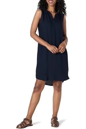 Amazon Robe Droite Tissée sans Manches Femme, , S