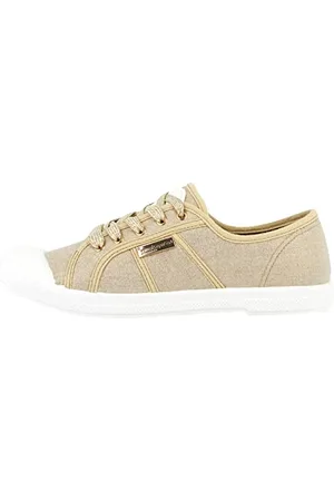 Les Tropéziennes par M Belarbi Femme CLORUNI Chaussures Detente Tennis Lacet, Beige-Or, 36 EU