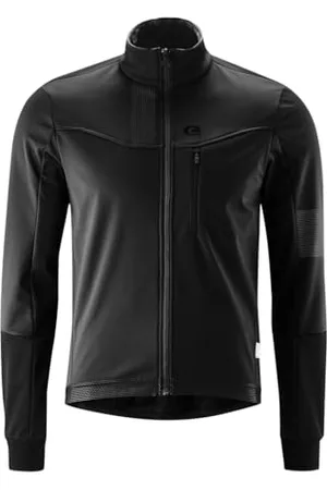 Maier Sports Gonso Valaff, Veste de vélo pour homme, Veste softshell déperlante, Coupe-vent, G-Shell pour une isolation thermique optimale, Coupe ajustée, Sans PFC, Noir, L
