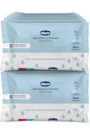 chicco Lingettes multifonctions pour bébés, sans alcool, parfumées, adaptées aux peaux sensibles, Megapack de 864 Lingettes, 12 paquets de 72 lingettes