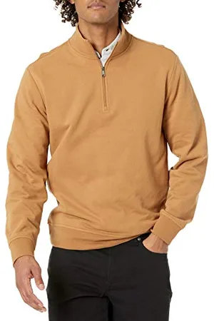 Amazon Sweat-Shirt à Col Montant, à Fermeture Éclair 3/4, en Tissu Éponge French Terry Léger Homme, , L