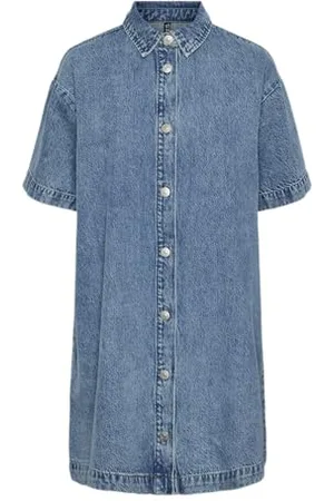 Pieces® Pckate SS A-Shape Denim Dress Robe, , M Femme