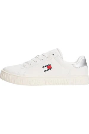 Tommy Hilfiger Femme (New) Tjw Logo Sneaker Ess En0en02703 Bas, White (Ecru/Silver), 40 EU