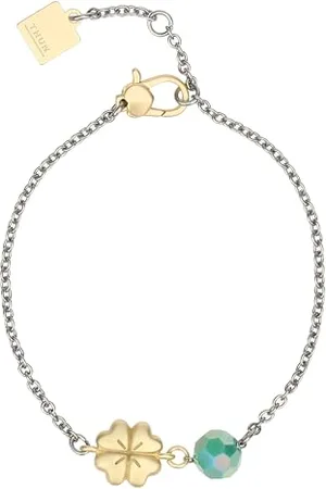 THUN Bracelet trèfle et perle - métal, verre, résine - Collection dédiée à vous - 16 + 3 cm