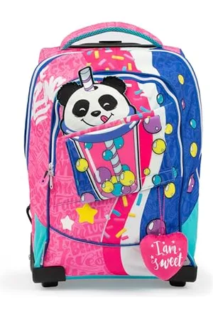 Giochi Preziosi GO POP Sac à dos Trolley, 3 graphiques frontaux interchangeables et Pop-Up, 2 compartiments avec fermeture éclair, bretelles rembourrées, pour fille, écoles élémentaires et moyennes, , L