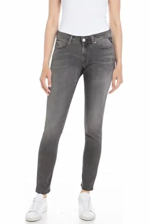 Replay Damen Jeans New Luz Skinny-Fit Hyperflex mit Stretch, (Grau), 30W / 32L