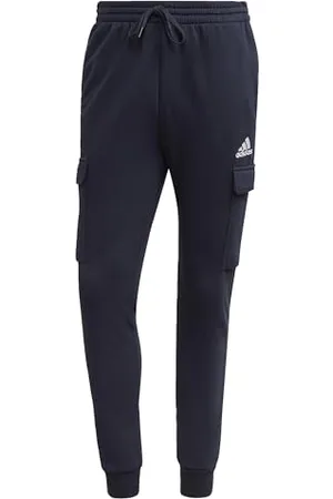 adidas Homme Essentials Fleece Regular Tapered Cargo Pants, Grey/White, M