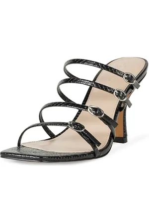 THE DROP Sandales à talons avec brides à boucle Naomi pour Femme, Serpent Noir, 39.5 EU