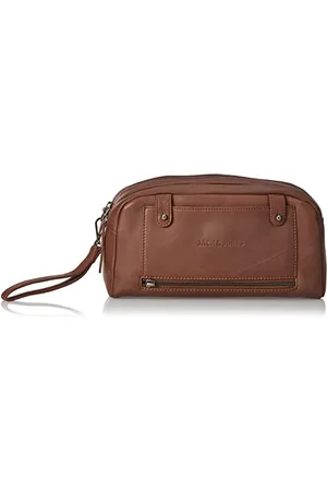 JACK & JONES Jacniall Leather Toilet Bag, Sac Homme, , Einheitsgröße