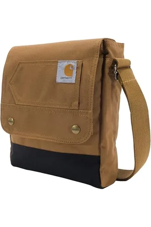 Carhartt Mixte Bouton, Durable, Sac à bandoulière réglable avec Rabat sur Fermeture à Pression, Everyday Crossbody Snap Brown, Taille Unique