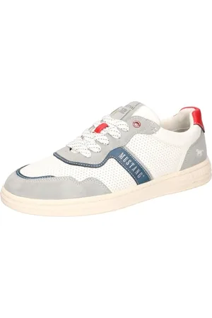 Mustang Homme 4204-306 Chaussures Basses à Lacets, Gris/Blanc, 41 EU