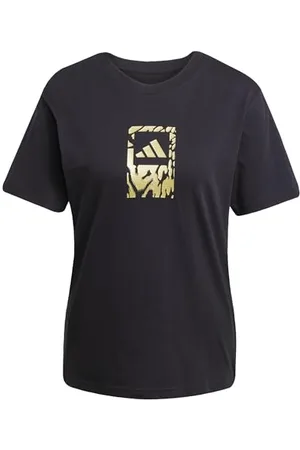 adidas Femme Tech Metallic Graphic T-Shirt 2, Black, L