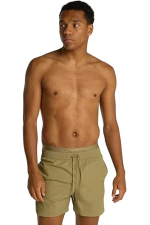 Calvin Klein Short de Bain Homme Medium Double Waistband Mi-Long, Marron (Mermaid), L
