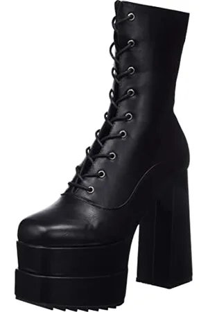 Lamoda Broken Record, Bateau de Cheville Femme, Black PU, 37 EU