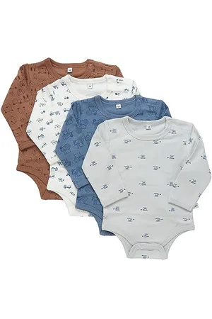 Pippi 4er Pack Body LS Ensemble de sous-vêtement Bambins, Blue Mirage, 3 Ans Mixte bébé