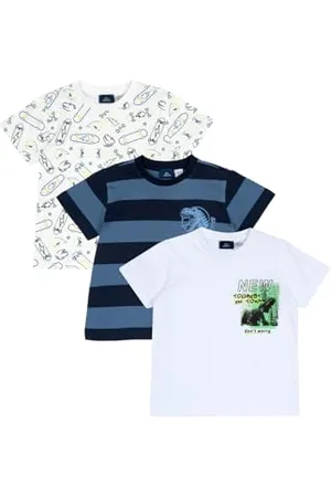 chicco T-Shirt Enfant, Lot De 3 T-Shirts À Manches Courtes, en 100% Coton, Idéales pour Le Printemps Et L