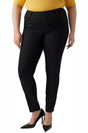 VERO MODA Vmrudy Slim Blk Jegging Curve Noos Pantalon en Jean, , 46W x 32L Femme