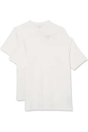 Amazon T-shirt à coupe ajustée, manches courtes et col roulé Homme, Lot de 2, , XXL