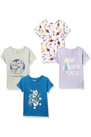 Amazon Disney | Marvel | Star Wars | Frozen | Princess T- Shirts à Manches Courtes Fille, Lot de 4, , 5 ans