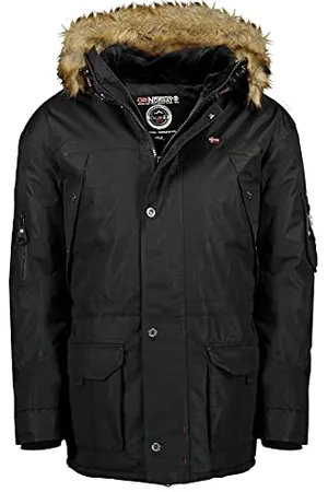 Geographical Norway Abiosaure Boy Parka Longue Chaude Garcon Automne Hiver - Manteau Impermeable Deperlant - Veste Capuche Fourrure Outdoor - Blouson Coupe Vent - Enfant ( 14 ans)