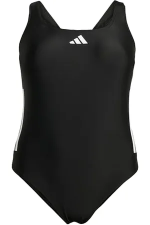 adidas Maillot de Bain 3 Bandes Dos C pour Femme (Grande Taille) XL, Noir/Blanc, XL Grande Taille