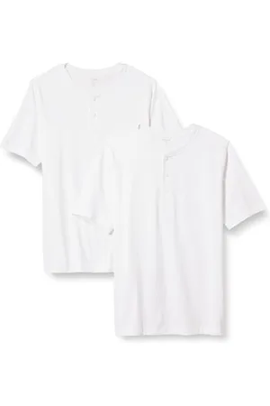 Amazon Henley en Coton Coupe Classique à Manches Courtes Homme, Lot de 2, , XXL