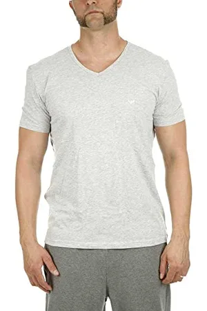 Emporio Armani 111648CC722, Haut de Pyjama Homme, Multicolore-Mehrfarbig (Nero/Grigio Melange 97120), X-Large ( lot de 2 )