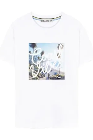 LTB Jeans Kanemi T-Shirt, Blanc, 128 Garçon