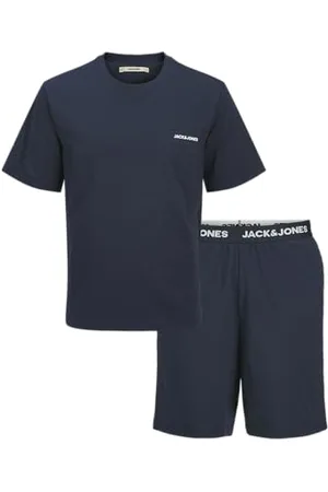 JACK & JONES Tee and Set W Jaceverest SS Ensemble t-Shirt et Short W, Blazer Bleu Marine, M (Lot de 2) Hommes
