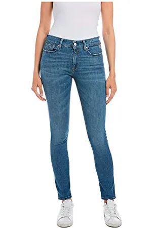 Replay Damen Jeans Luzien Skinny-Fit, Bleu Moyen 009 (Blau), 28W / 32L