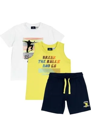 chicco Ensemble Enfant, Set avec Tshirt, Short Et Débardeur Assortis, en 100% Coton, Idéal pour Le Printemps Et L