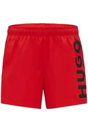 HUGO BOSS HUGO Hommes ABAS Short de Bain à séchage Rapide et Logo imprimé Vertical