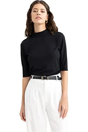 DeFacto V6845AZ T-Shirt, Black, M Femme